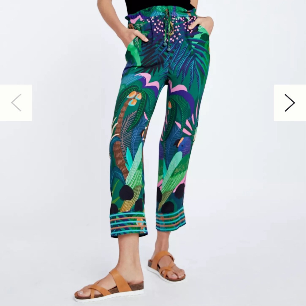 Farm Rio Tropique Embroidered Pants - NWT - Anthropologie